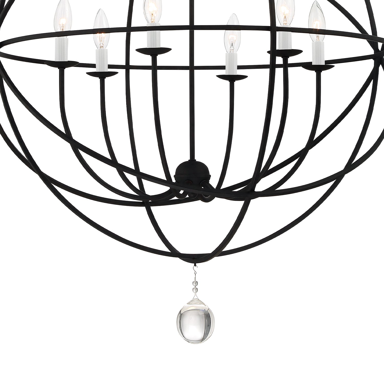 Crystorama Solaris 9226-BK – 22.5 Inch – 6 Light – Chandelier – Black – Damp Rated