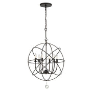Crystorama 9226-EB Solaris 6 Light Chandelier, UL Damp Rated, English Bronze