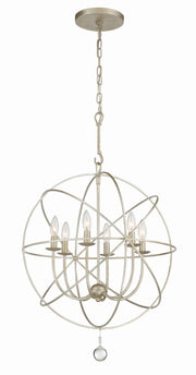 Crystorama Solaris 9226-OS – 22.5 Inch – 6 Light – Chandelier – Olde Silver – Damp Rated