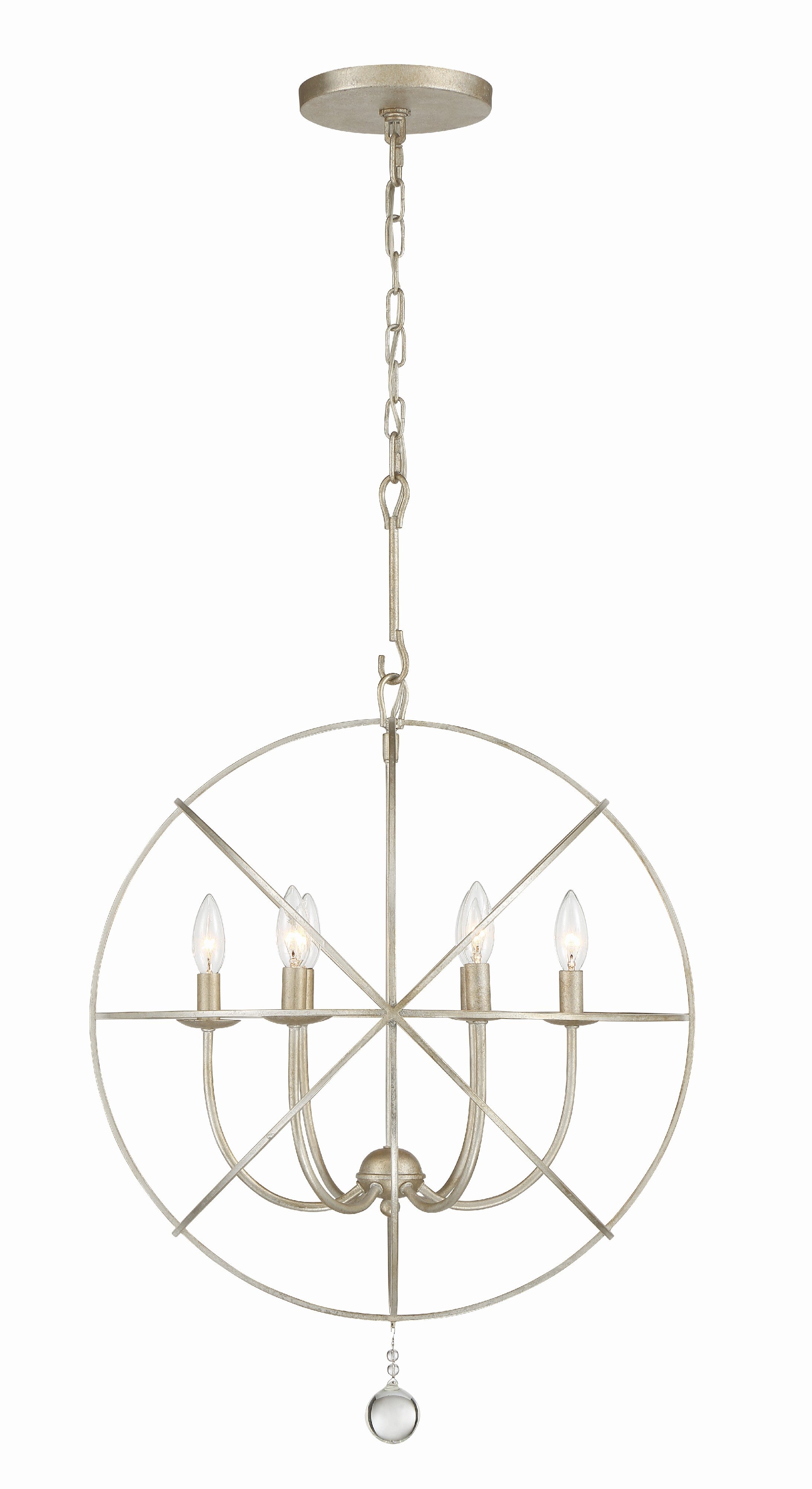 Crystorama Solaris 9226-OS – 22.5 Inch – 6 Light – Chandelier – Olde Silver – Damp Rated