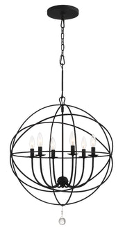 Crystorama Solaris 9228-BK – 28.5 Inch – 6 Light – Chandelier – Black – Damp Rated