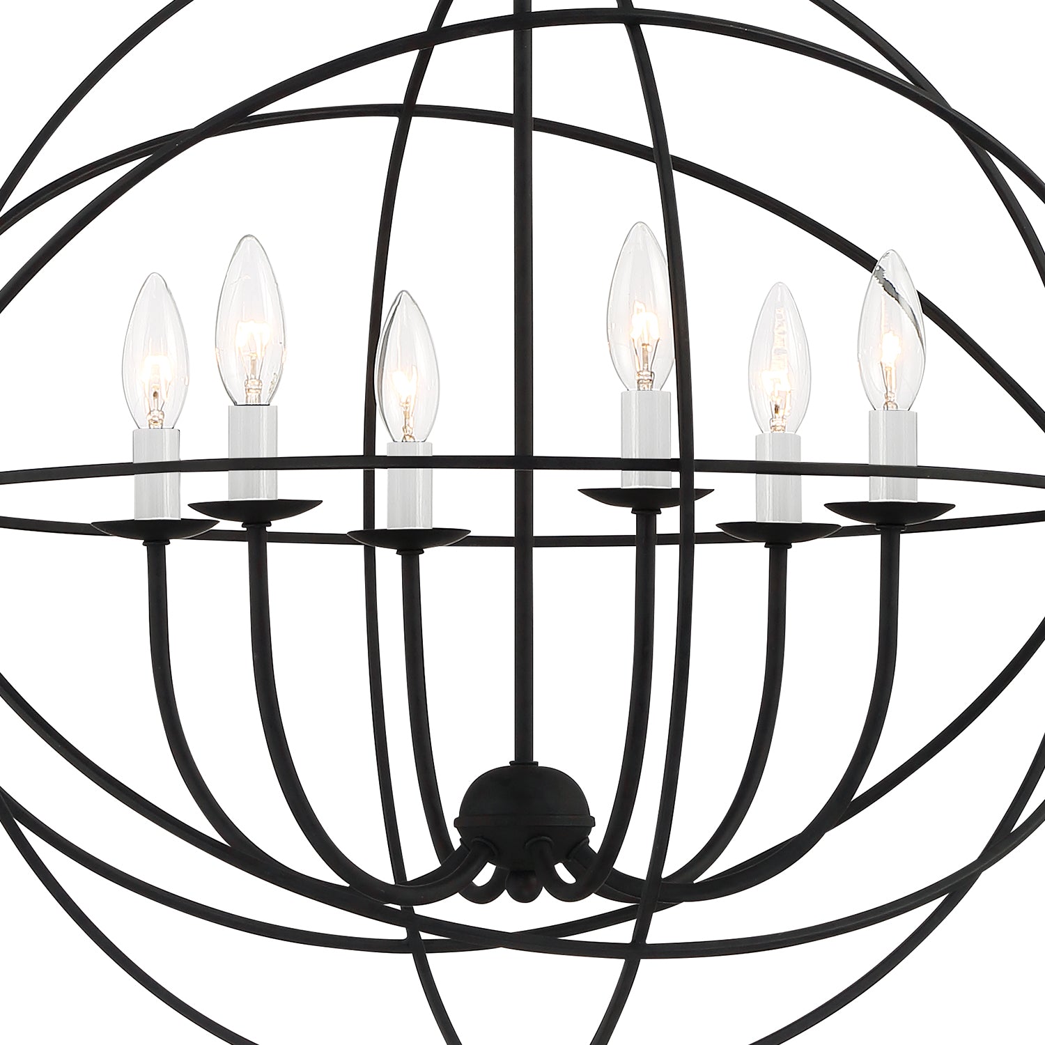 Crystorama Solaris 9228-BK – 28.5 Inch – 6 Light – Chandelier – Black – Damp Rated