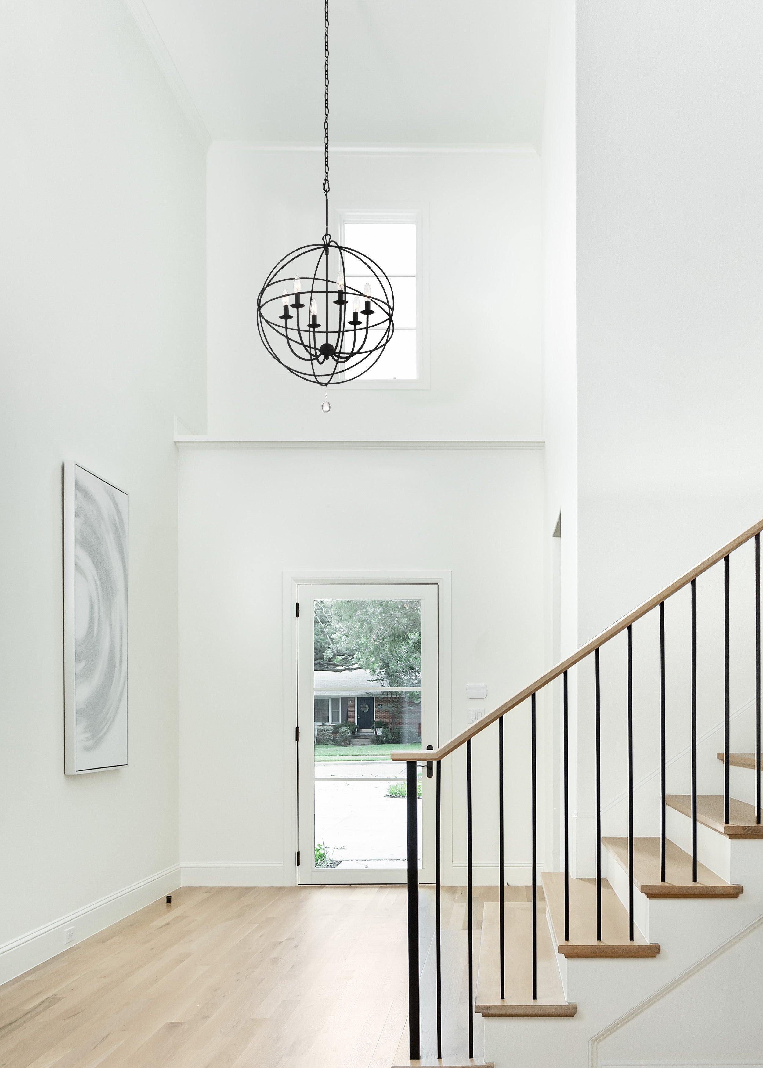 Crystorama Solaris 9228-BK – 28.5 Inch – 6 Light – Chandelier – Black – Damp Rated