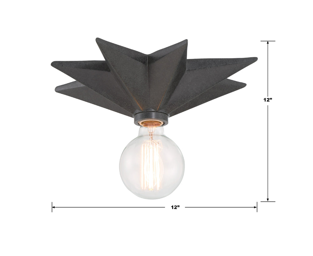 Crystorama Lighting 9230-BK Flush Mount Light Fixture, UL Dry Rated, Black