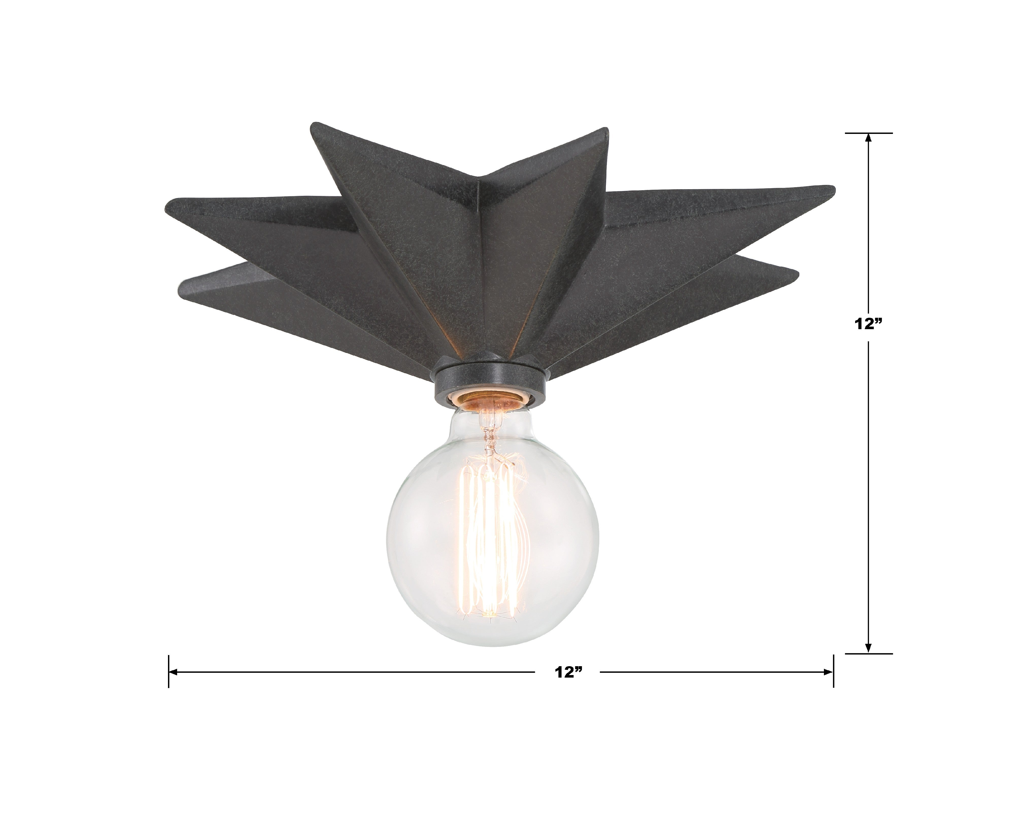 Crystorama Astro 9230-BK – 12 Inch – 1 Light – Semi Flush Mount Light – Black – Dry Rated