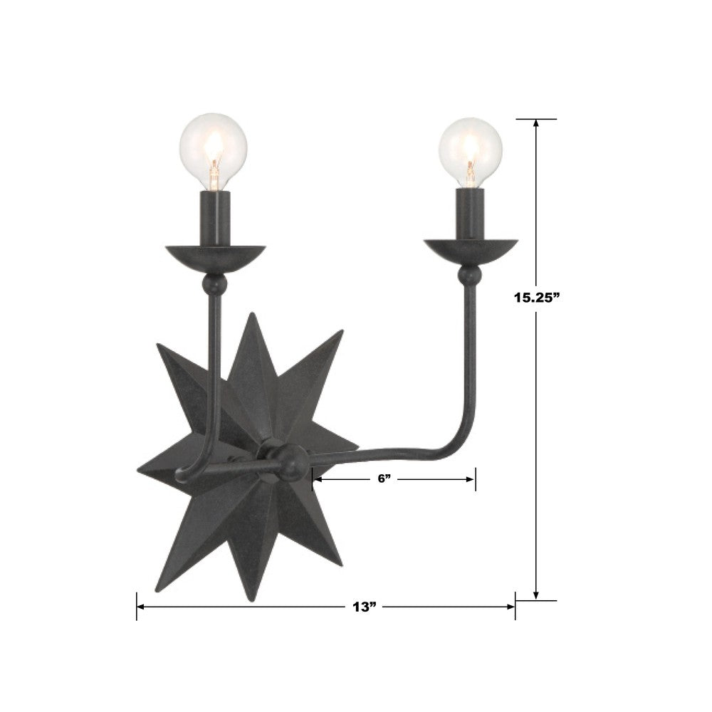 Crystorama ASTRO 9232-BK Sconce Modern - Black