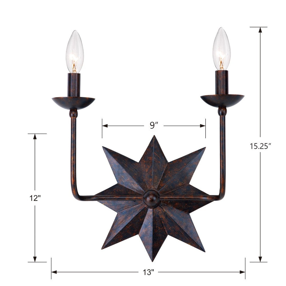 Crystorama ASTRO 9232-EB Sconce Country Rustic - English Bronze