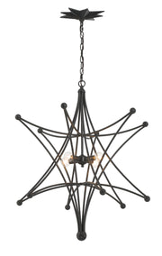 Crystorama Astro 9236-BK – 27 Inch – 4 Light – Chandelier – Black – Dry Rated