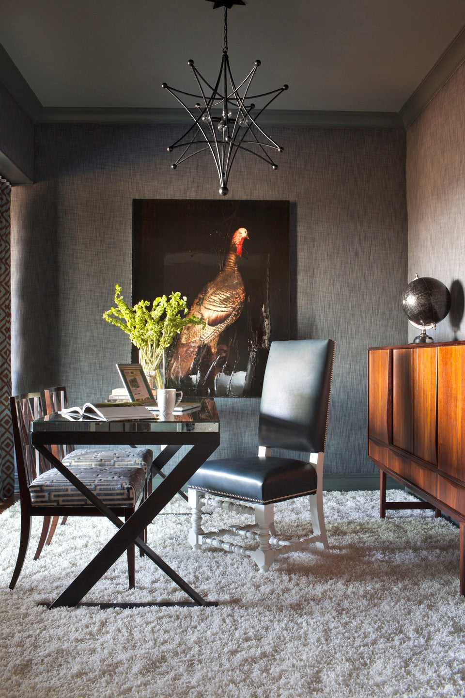 Crystorama Astro 9236-BK – 27 Inch – 4 Light – Chandelier – Black – Dry Rated