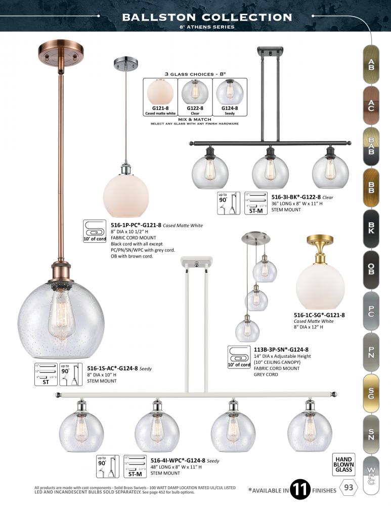 Innovations Lighting 516-1S-PN-G122-LED Mini Pendant Contemporary - Nickel