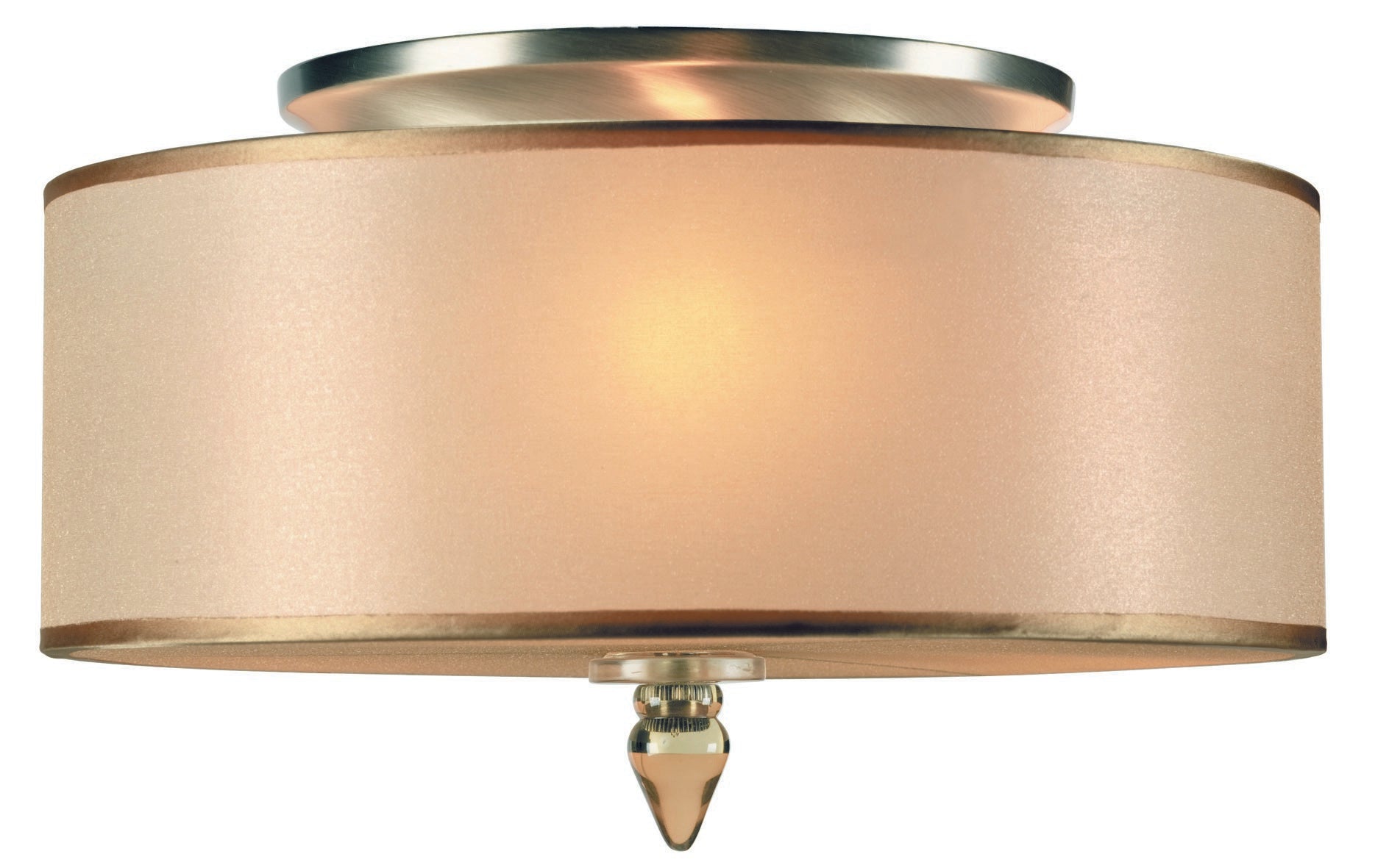 Crystorama Luxo 9503-AB – 14 Inch – 3 Light – Semi Flush Mount Light – Antique Brass – Dry Rated