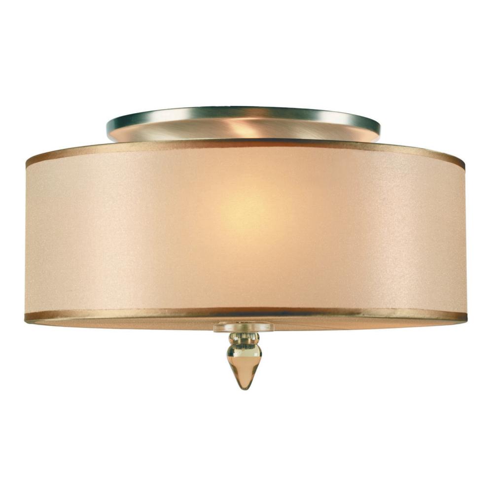 Crystorama 9503-AB Luxo 3 Light Drum Shade Antique Brass Flush Mount