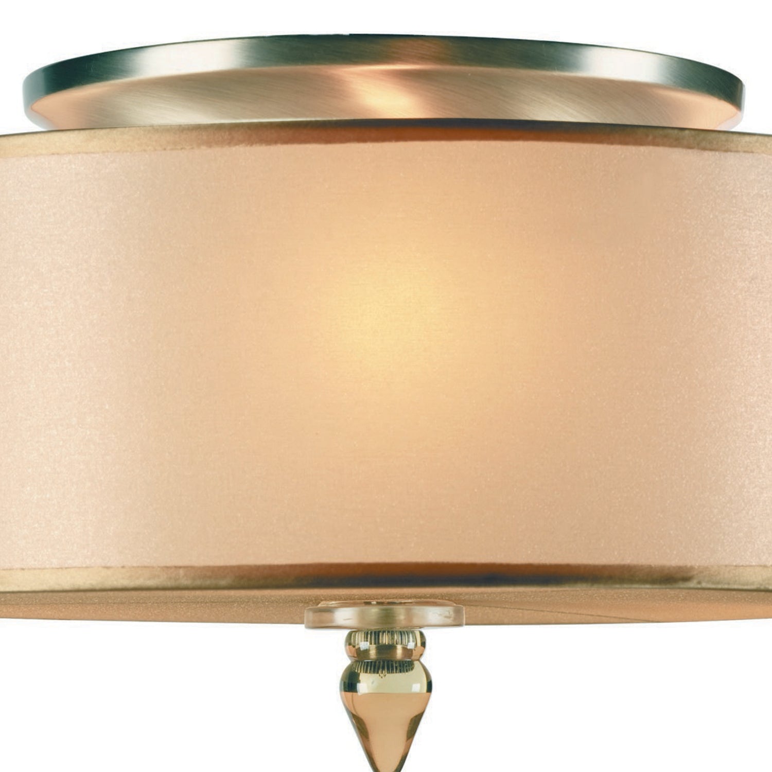 Crystorama Luxo 9503-AB – 14 Inch – 3 Light – Semi Flush Mount Light – Antique Brass – Dry Rated