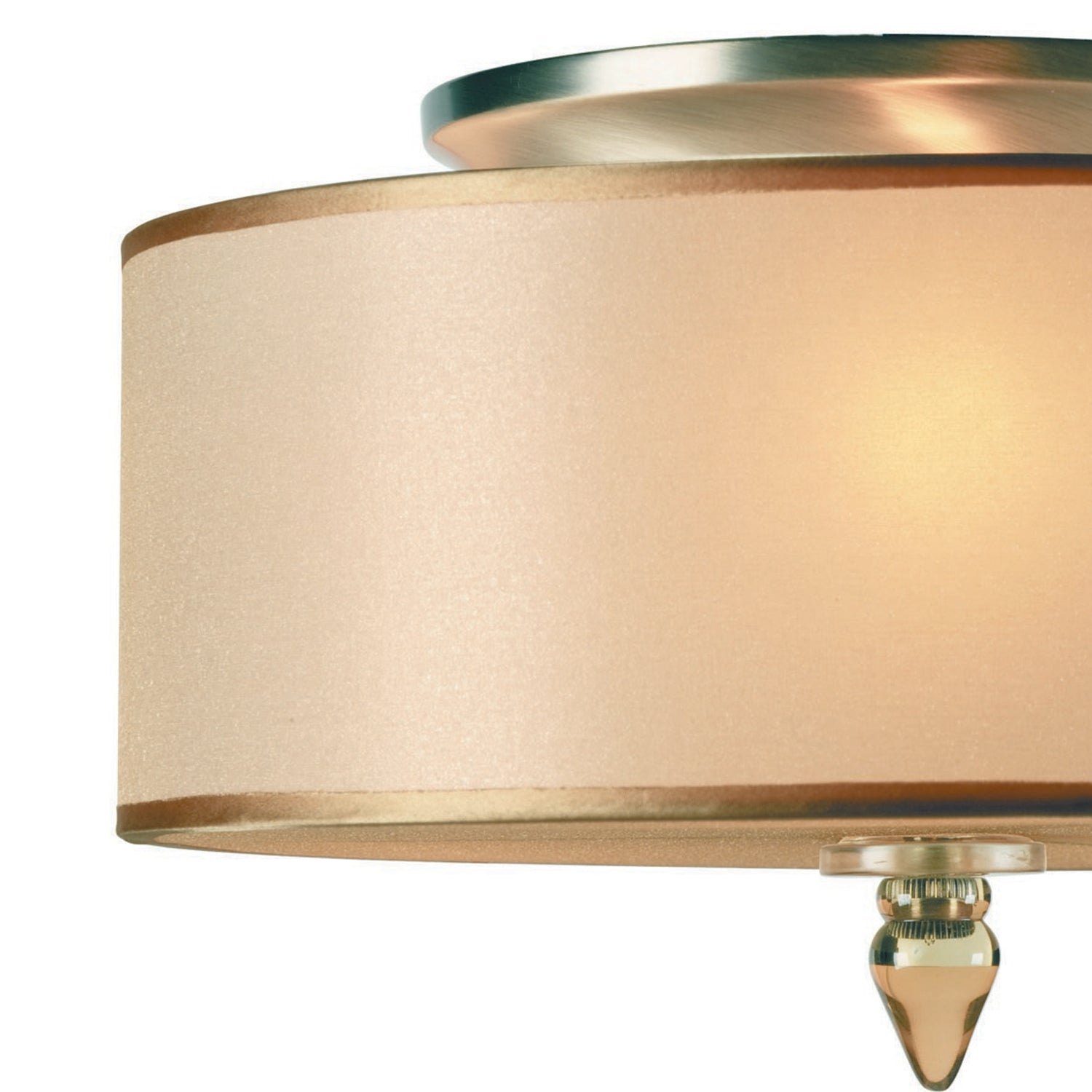 Crystorama Luxo 9503-AB – 14 Inch – 3 Light – Semi Flush Mount Light – Antique Brass – Dry Rated