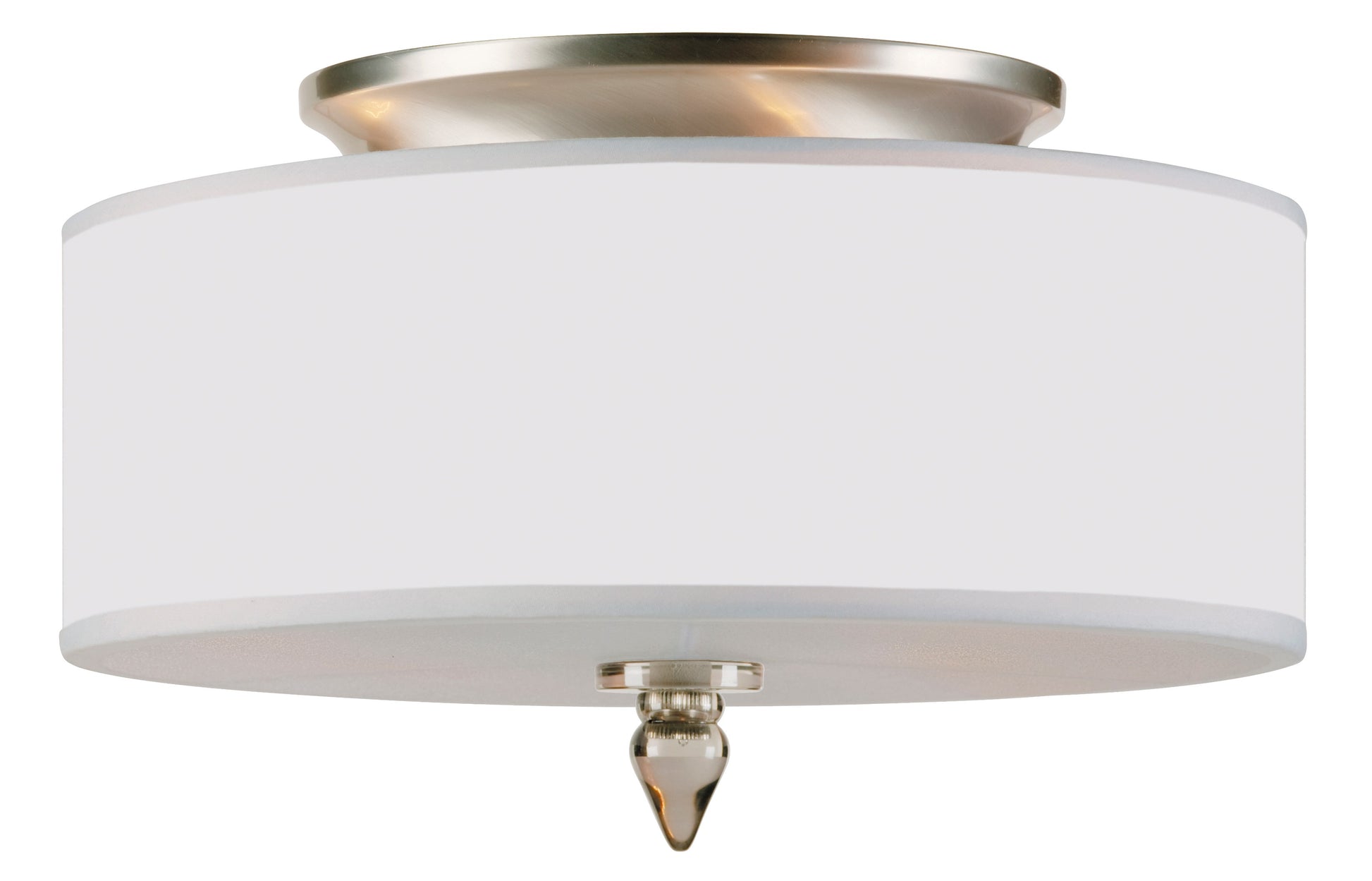 Crystorama Luxo 9503-SN – 14 Inch – 3 Light – Semi Flush Mount Light – Satin Nickel – Dry Rated