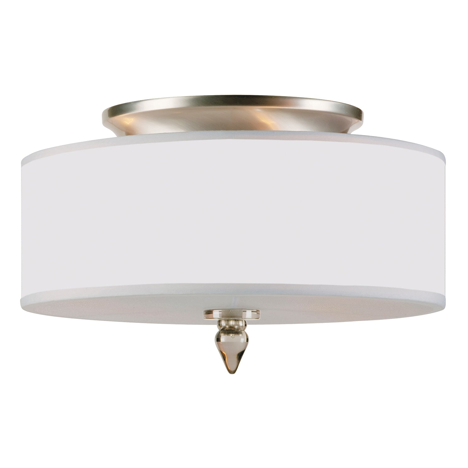 Crystorama Luxo 9503-SN – 14 Inch – 3 Light – Semi Flush Mount Light – Satin Nickel – Dry Rated