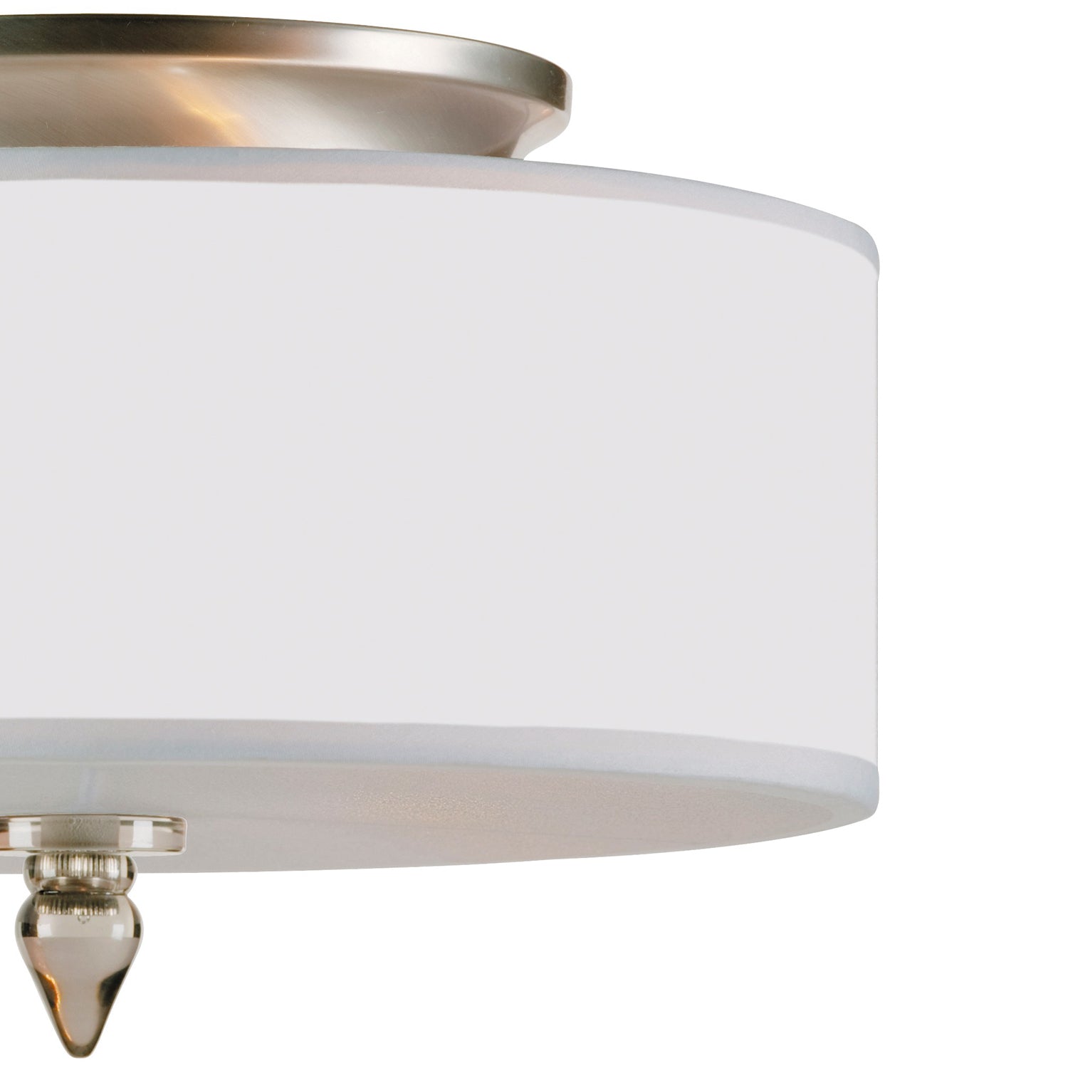 Crystorama Luxo 9503-SN – 14 Inch – 3 Light – Semi Flush Mount Light – Satin Nickel – Dry Rated