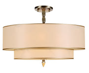 Crystorama Luxo 9507-AB_CEILING – 26 Inch – 5 Light – Semi Flush Mount Light – Antique Brass – Dry Rated