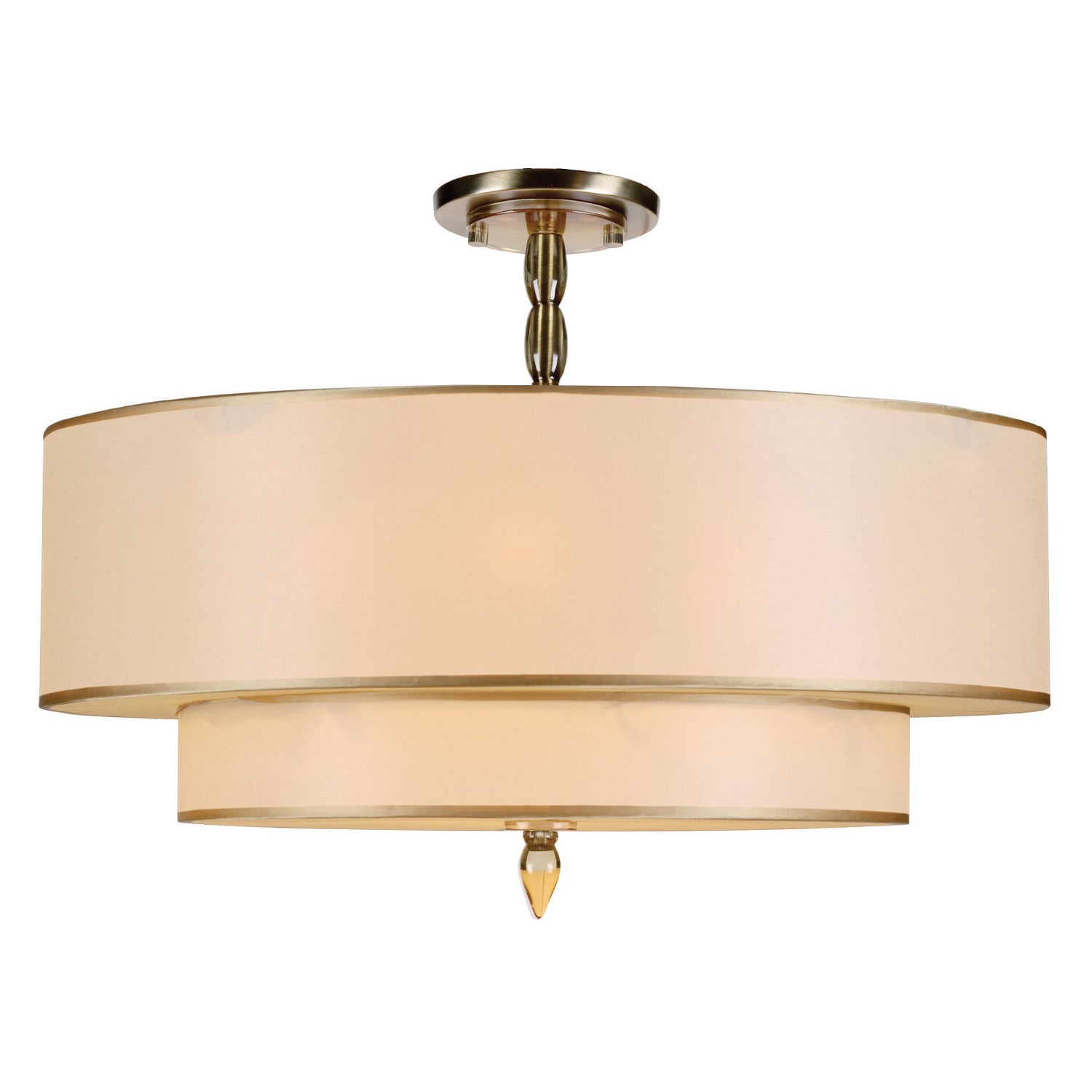 Crystorama Luxo 9507-AB_CEILING – 26 Inch – 5 Light – Semi Flush Mount Light – Antique Brass – Dry Rated