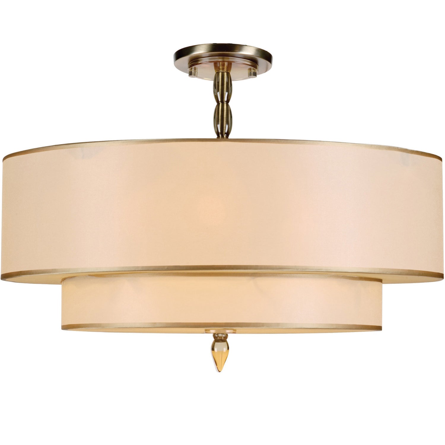 Crystorama Luxo 9507-AB_CEILING – 26 Inch – 5 Light – Semi Flush Mount Light – Antique Brass – Dry Rated
