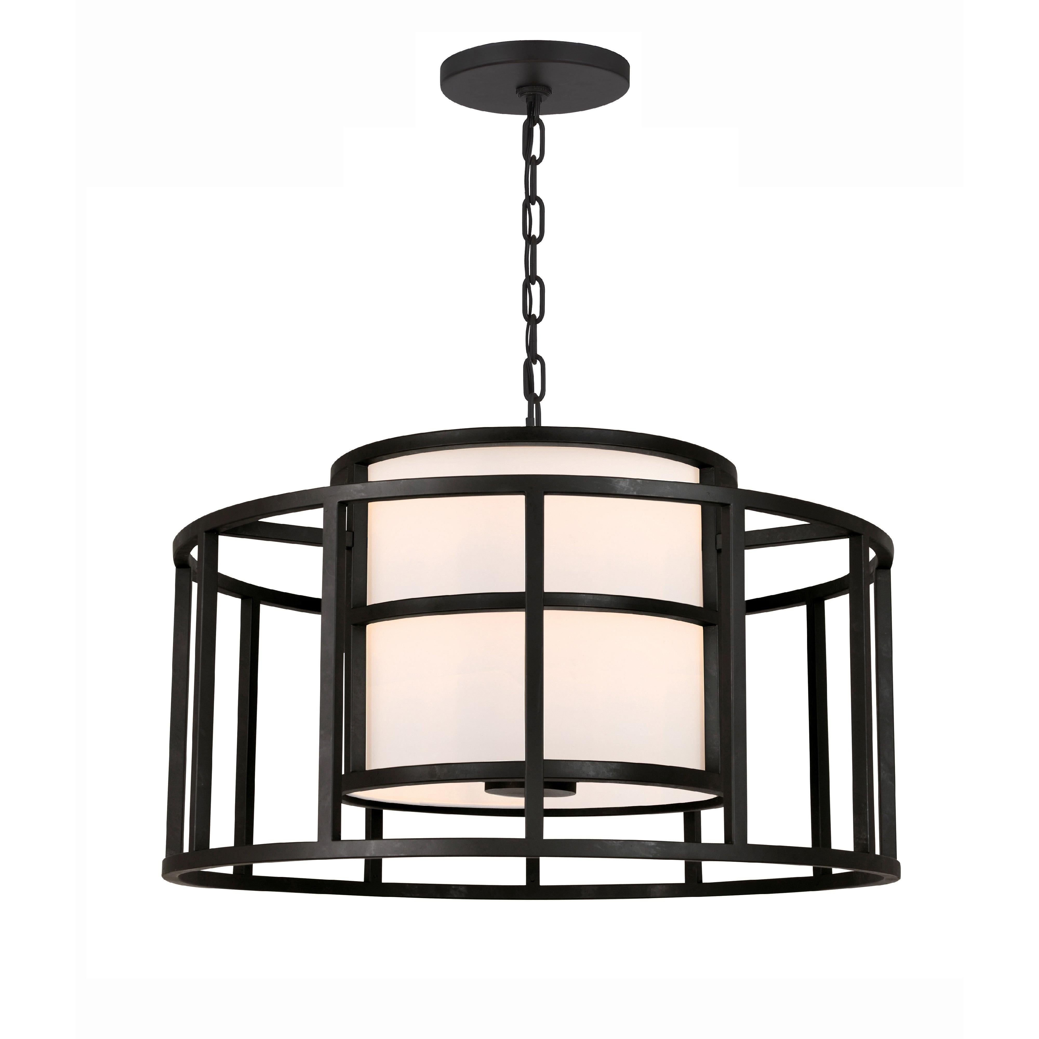 Crystorama Hulton 9595-MK – 25 Inch – 5 Light – Chandelier – Matte Black – Dry Rated