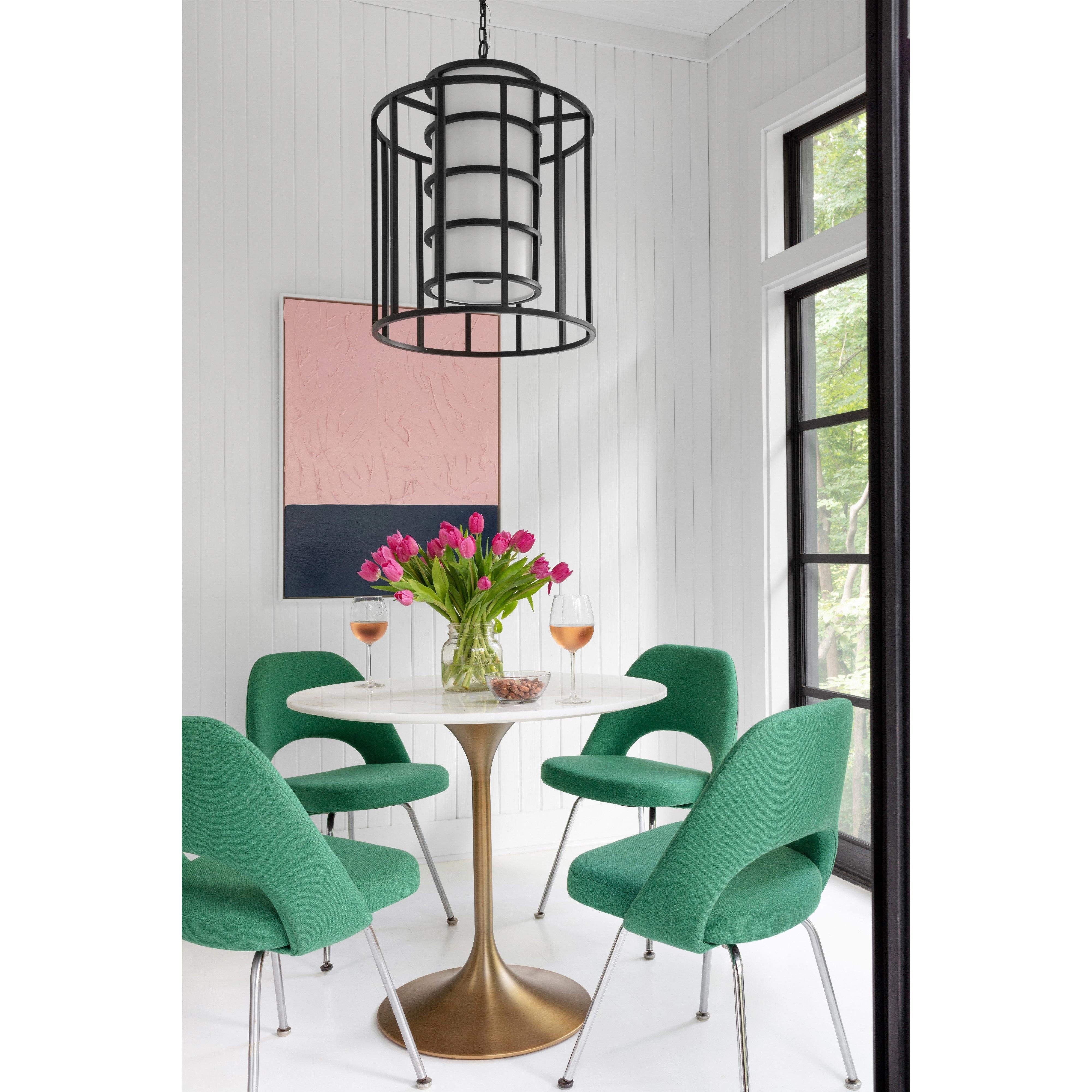 Crystorama Hulton 9597-MK – 21 Inch – 6 Light – Chandelier – Matte Black – Dry Rated