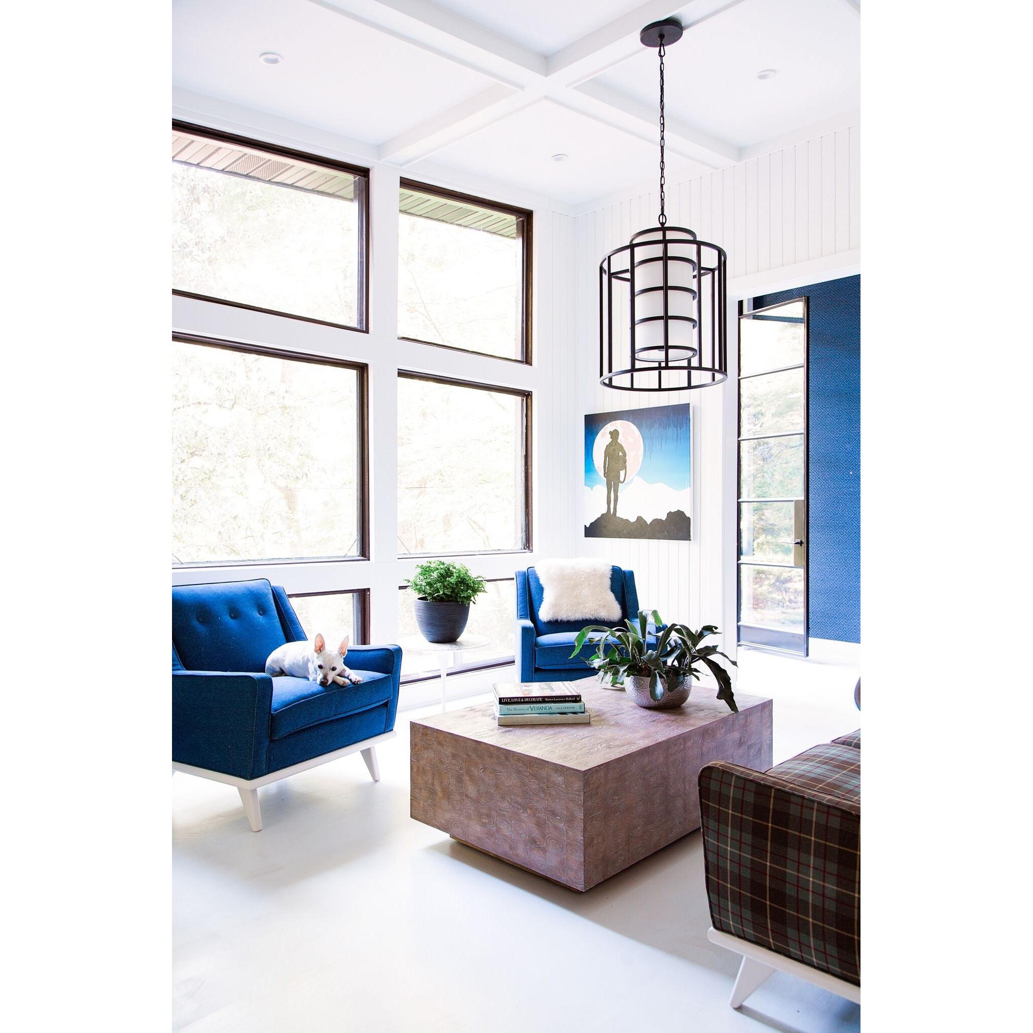 Crystorama Hulton 9597-MK – 21 Inch – 6 Light – Chandelier – Matte Black – Dry Rated