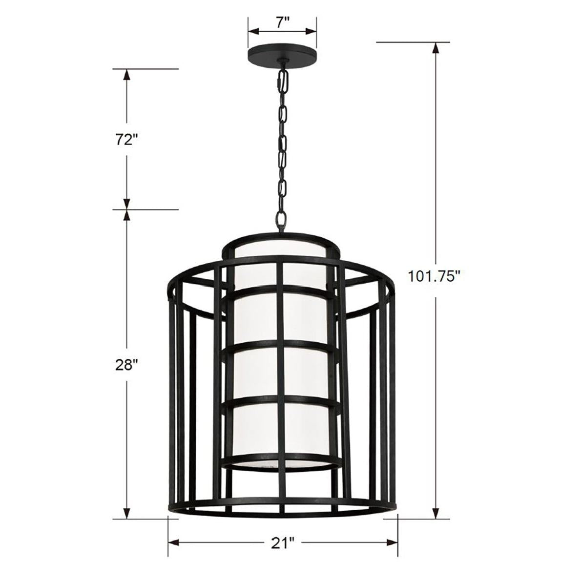Crystorama Hulton 9597-MK – 21 Inch – 6 Light – Chandelier – Matte Black – Dry Rated