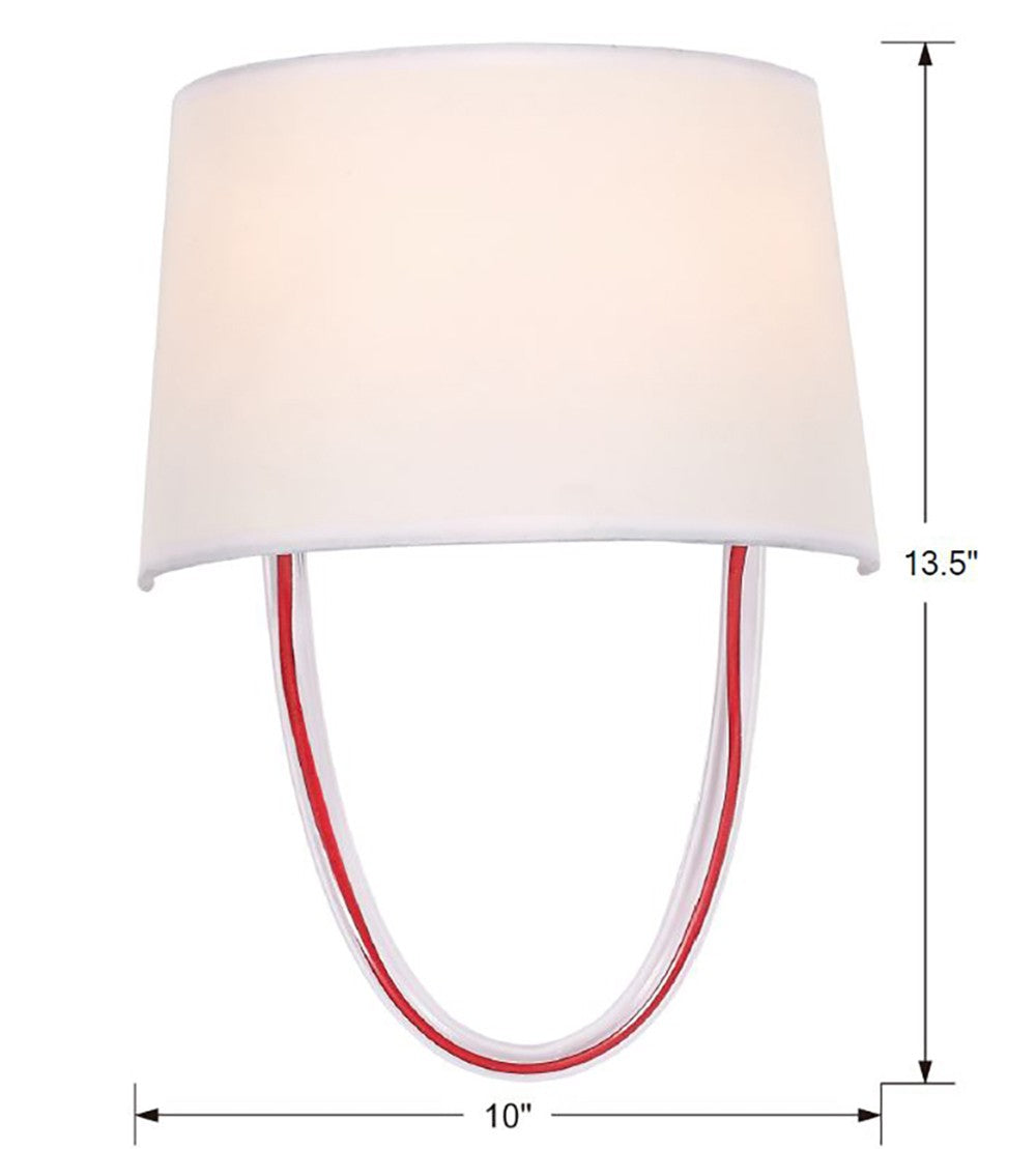 Crystorama Lighting 9902-RD-CL Sconce, UL Dry Rated, Polished Chrome