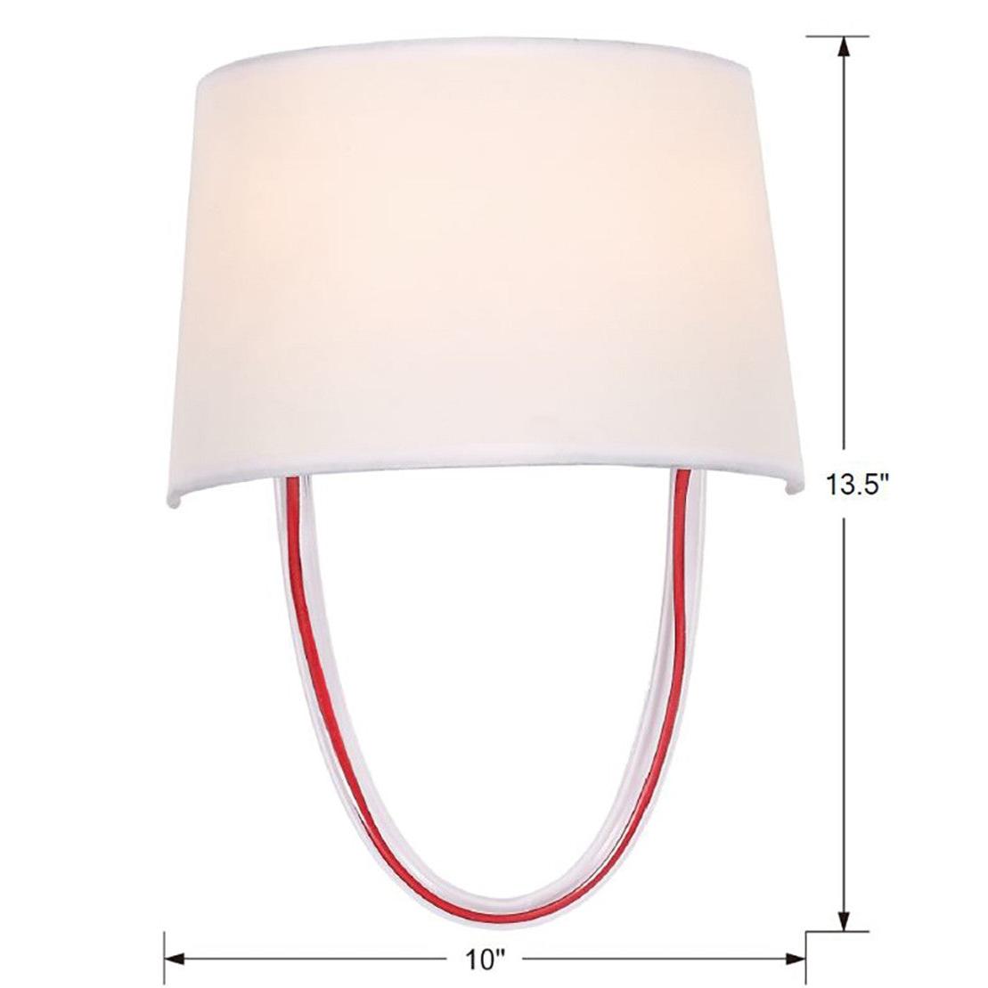 Crystorama Stella 9902-RD-CL – 10 Inch – 2 Light – Sconce – Polished Chrome + Red Cord – Dry Rated