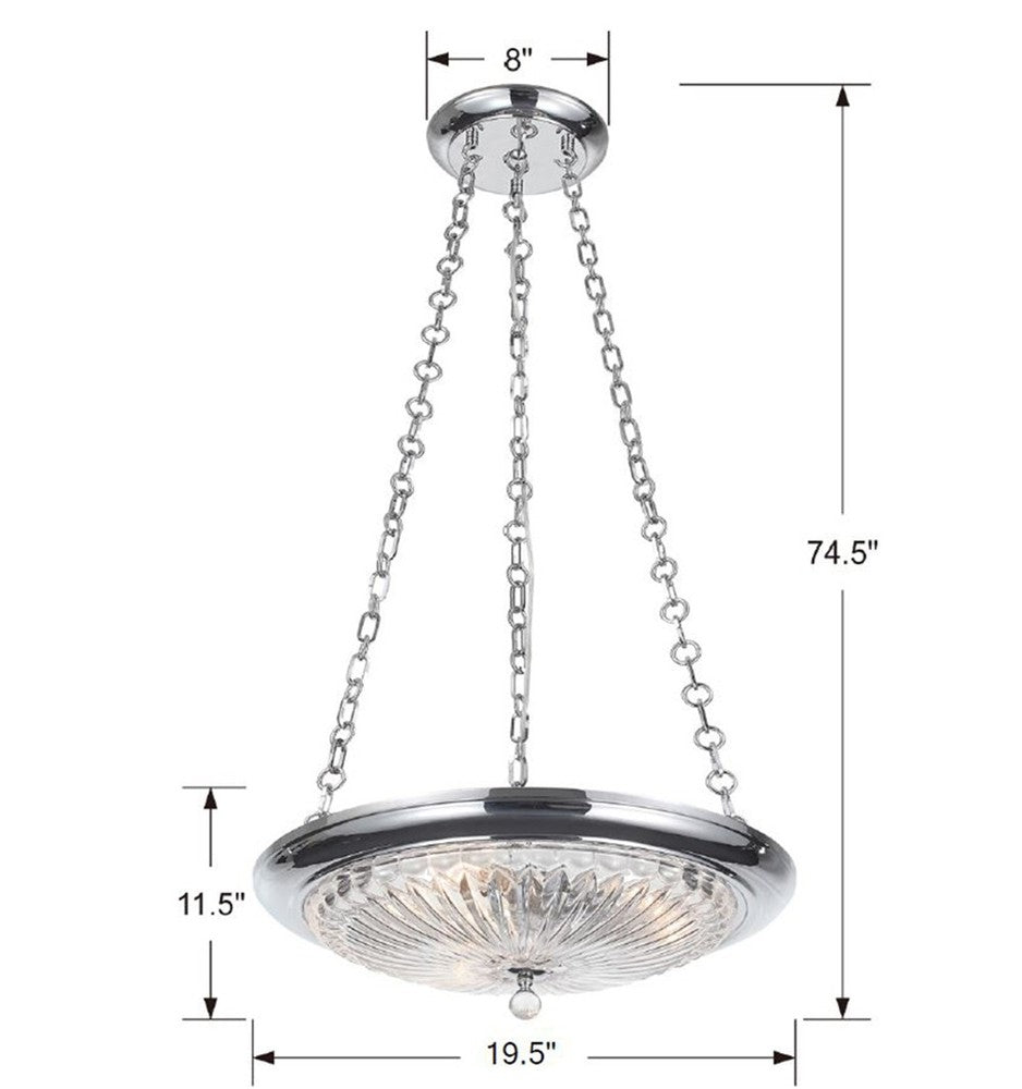 Crystorama CELINA 9943-CH Mini Chandelier Contemporary - Polished Chrome