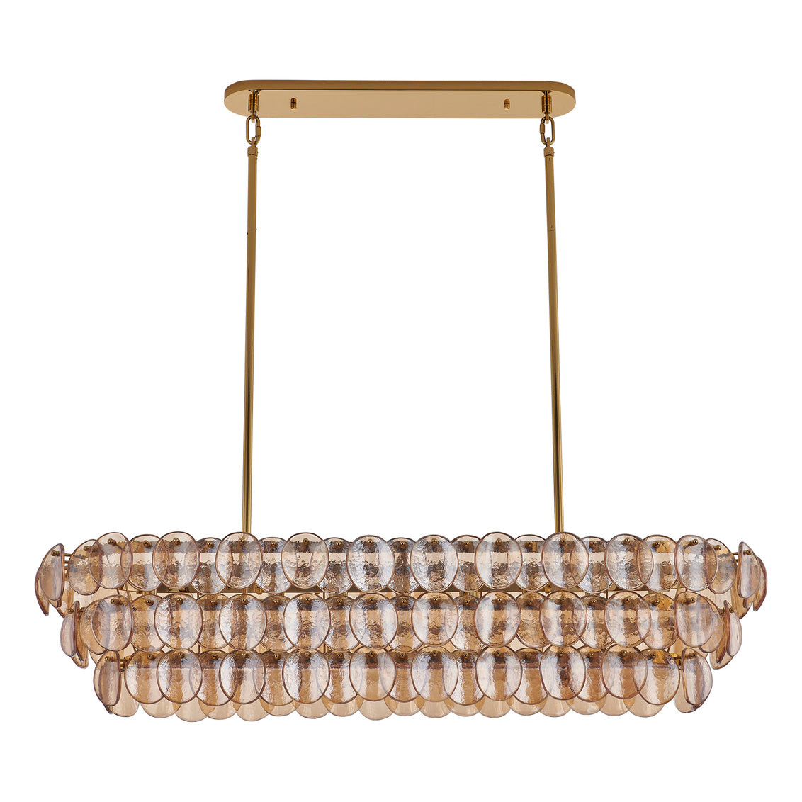 Uroko 49.5-in 9 Light (40-watt) Polished Winter Brass Linear Pendant