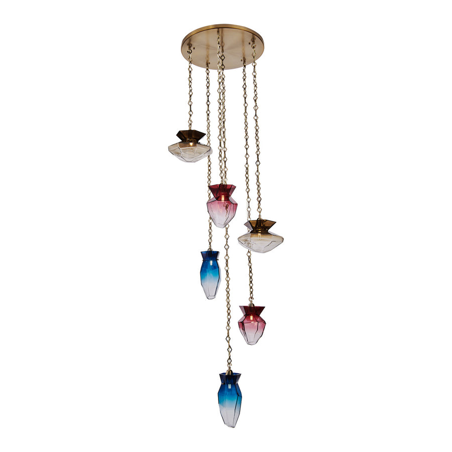 Bolsa 31-in 6 Light (40-watt) Winter Brass Chandelier