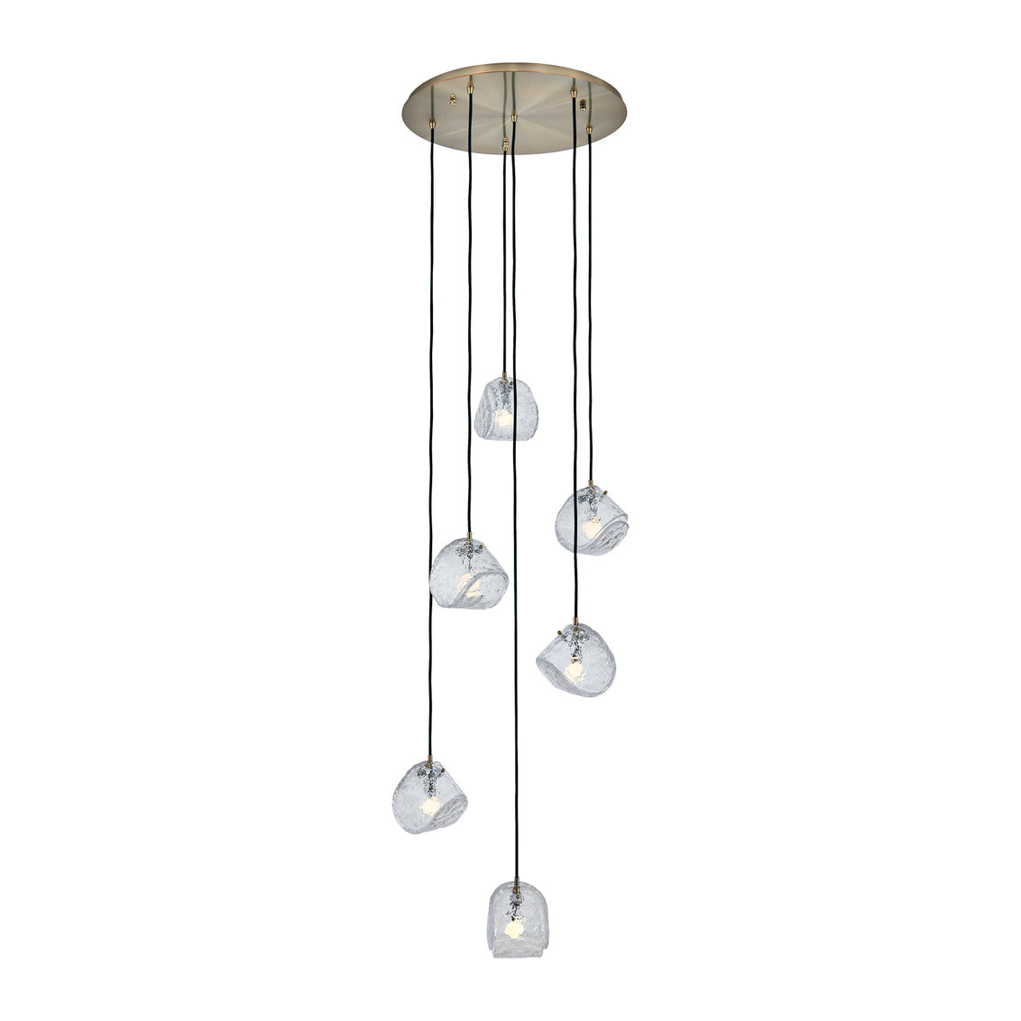 Pallina 24-in 6 Light (40-watt) Winter Brass Chandelier