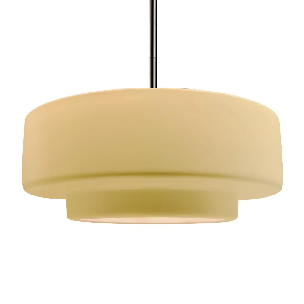 Justice Design Group RADIANCE CER-6545-MYLW-NCKL-RIGID-LED1-700 Pendant - Muted Yellow