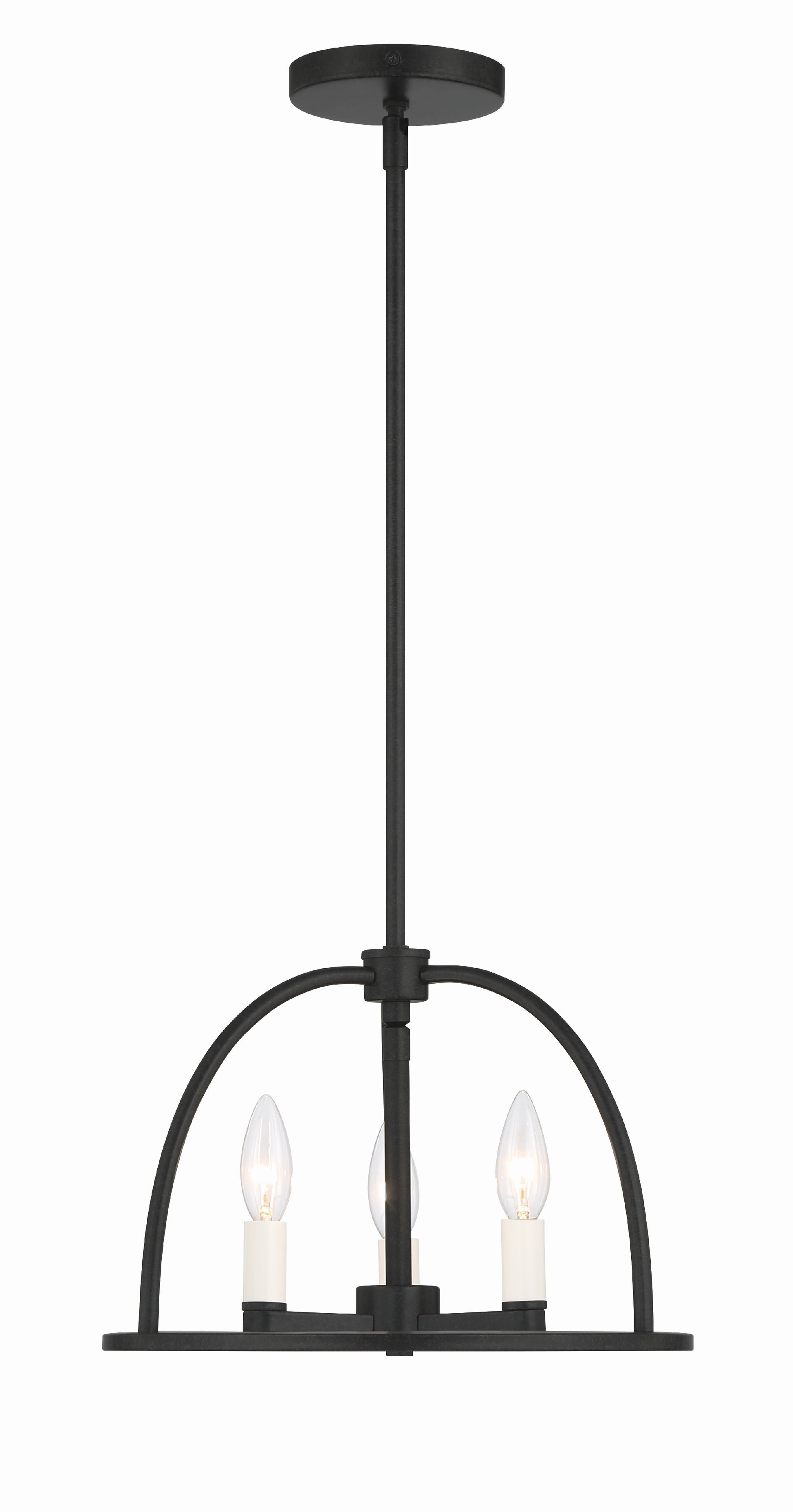 Crystorama Abbott ABB-3003-BK – 13.75 Inch – 3 Light – Chandelier – Black – Dry Rated