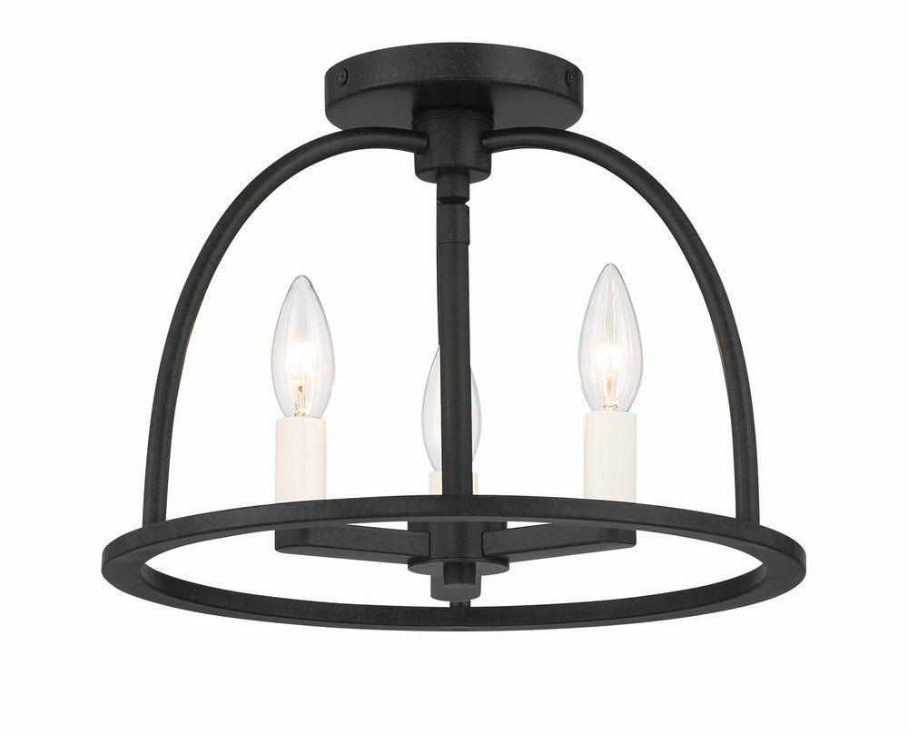 Crystorama ABBOTT ABB-3003-BK_CEILING Semi Flush Mt Modern - Black