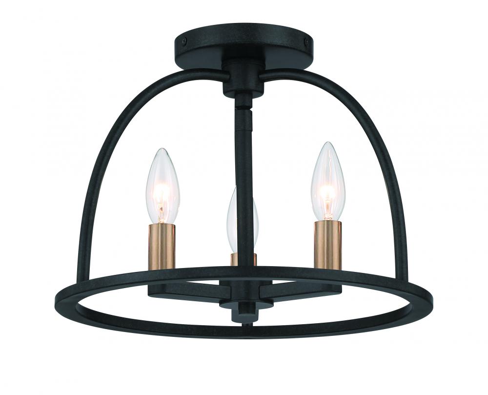 Crystorama ABBOTT ABB-3003-BK_CEILING Semi Flush Mt Modern - Black