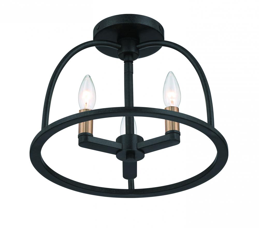 Crystorama ABBOTT ABB-3003-BK_CEILING Semi Flush Mt Modern - Black