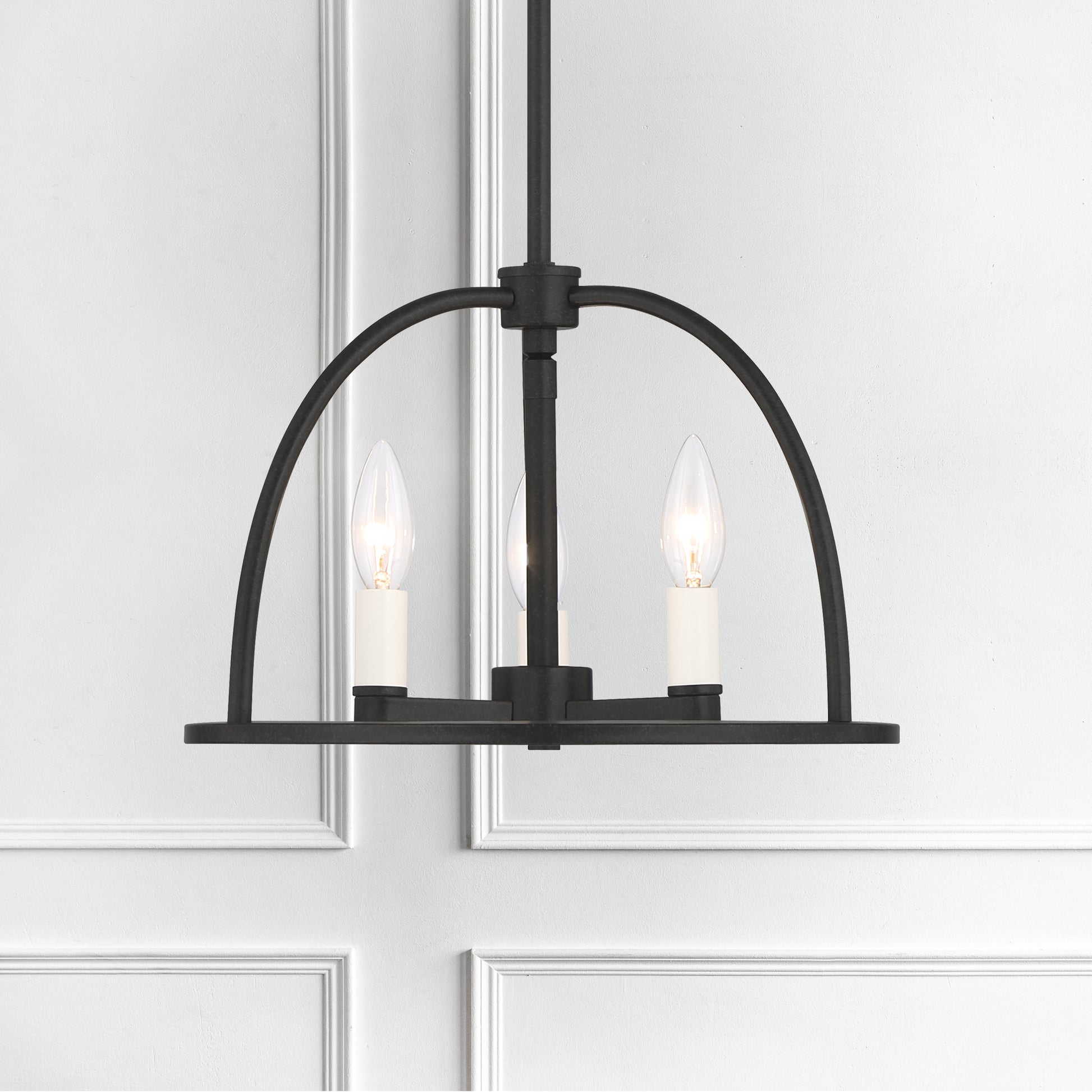 Crystorama Abbott ABB-3003-BK – 13.75 Inch – 3 Light – Chandelier – Black – Dry Rated
