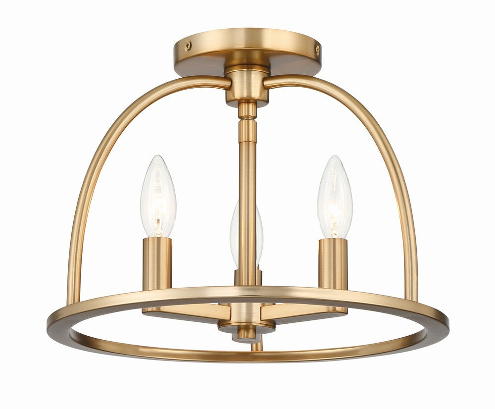 Crystorama ABBOTT ABB-3003-VG_CEILING Semi Flush Mt Modern - Vibrant Gold