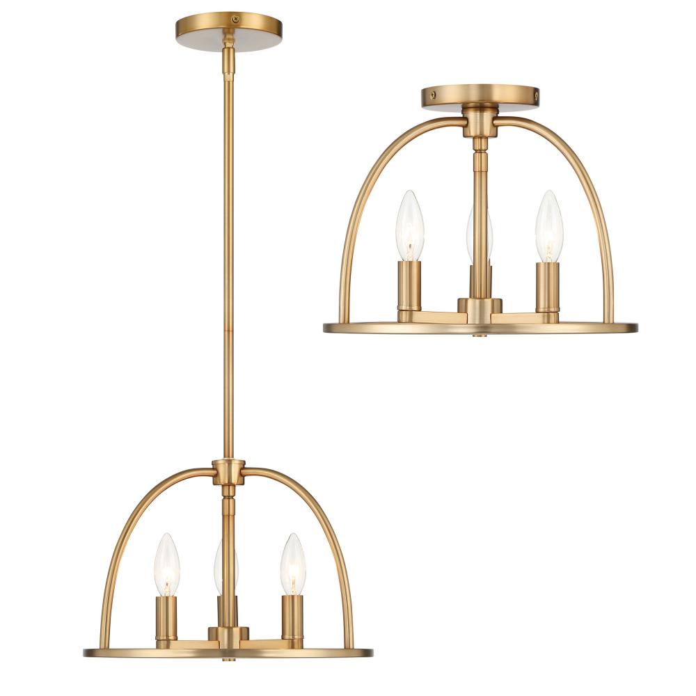 Crystorama ABBOTT ABB-3003-VG_CEILING Semi Flush Mt Modern - Vibrant Gold