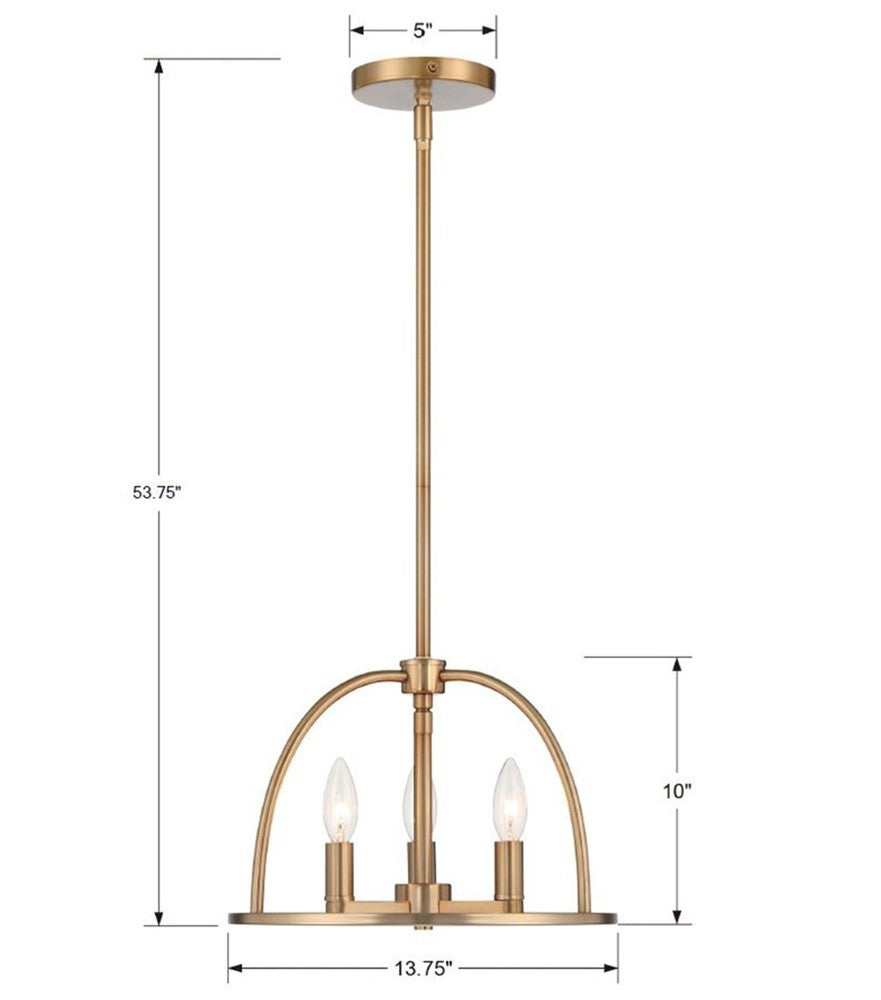 Crystorama ABBOTT ABB-3003-VG Chandelier Modern - Vibrant Gold