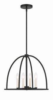 Crystorama Abbott ABB-3004-BK – 18.25 Inch – 4 Light – Chandelier – Black – Dry Rated