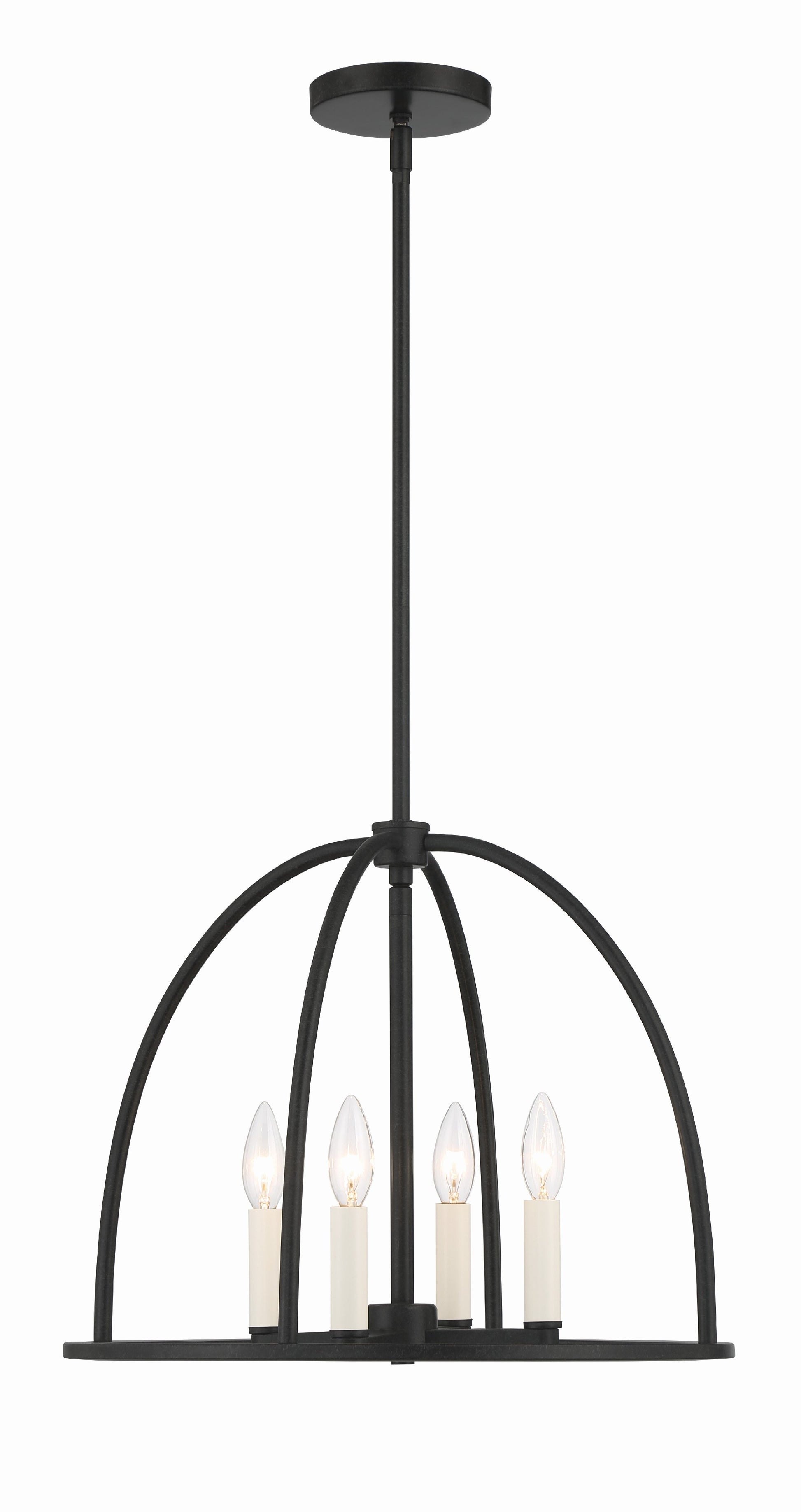 Crystorama Abbott ABB-3004-BK – 18.25 Inch – 4 Light – Chandelier – Black – Dry Rated