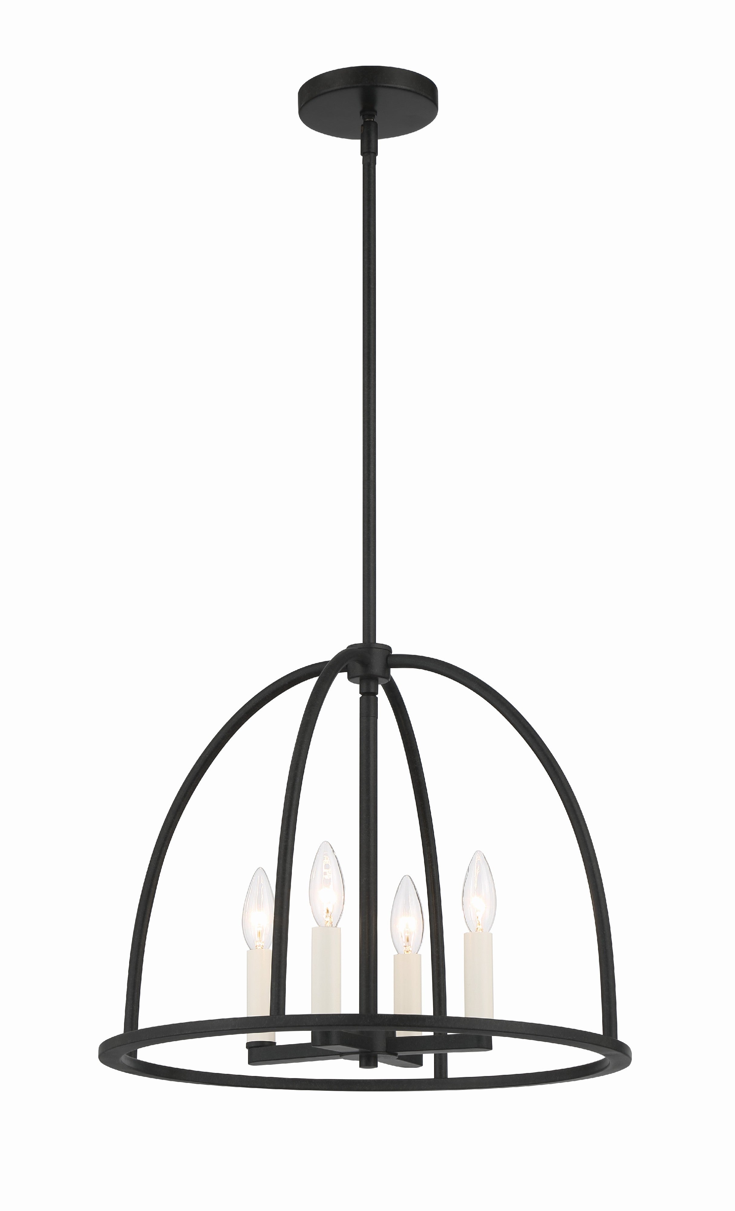 Crystorama Abbott ABB-3004-BK – 18.25 Inch – 4 Light – Chandelier – Black – Dry Rated