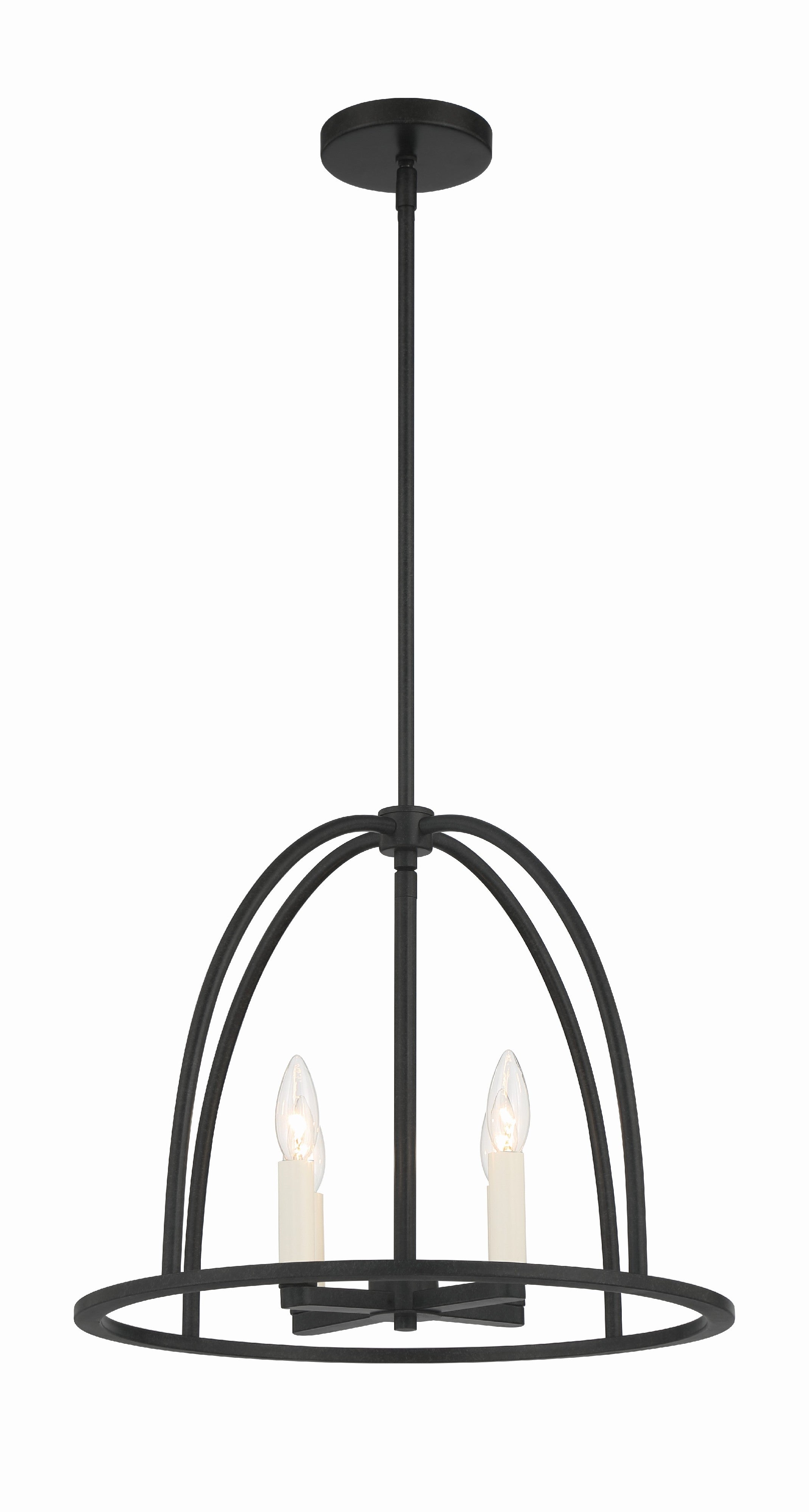 Crystorama Abbott ABB-3004-BK – 18.25 Inch – 4 Light – Chandelier – Black – Dry Rated