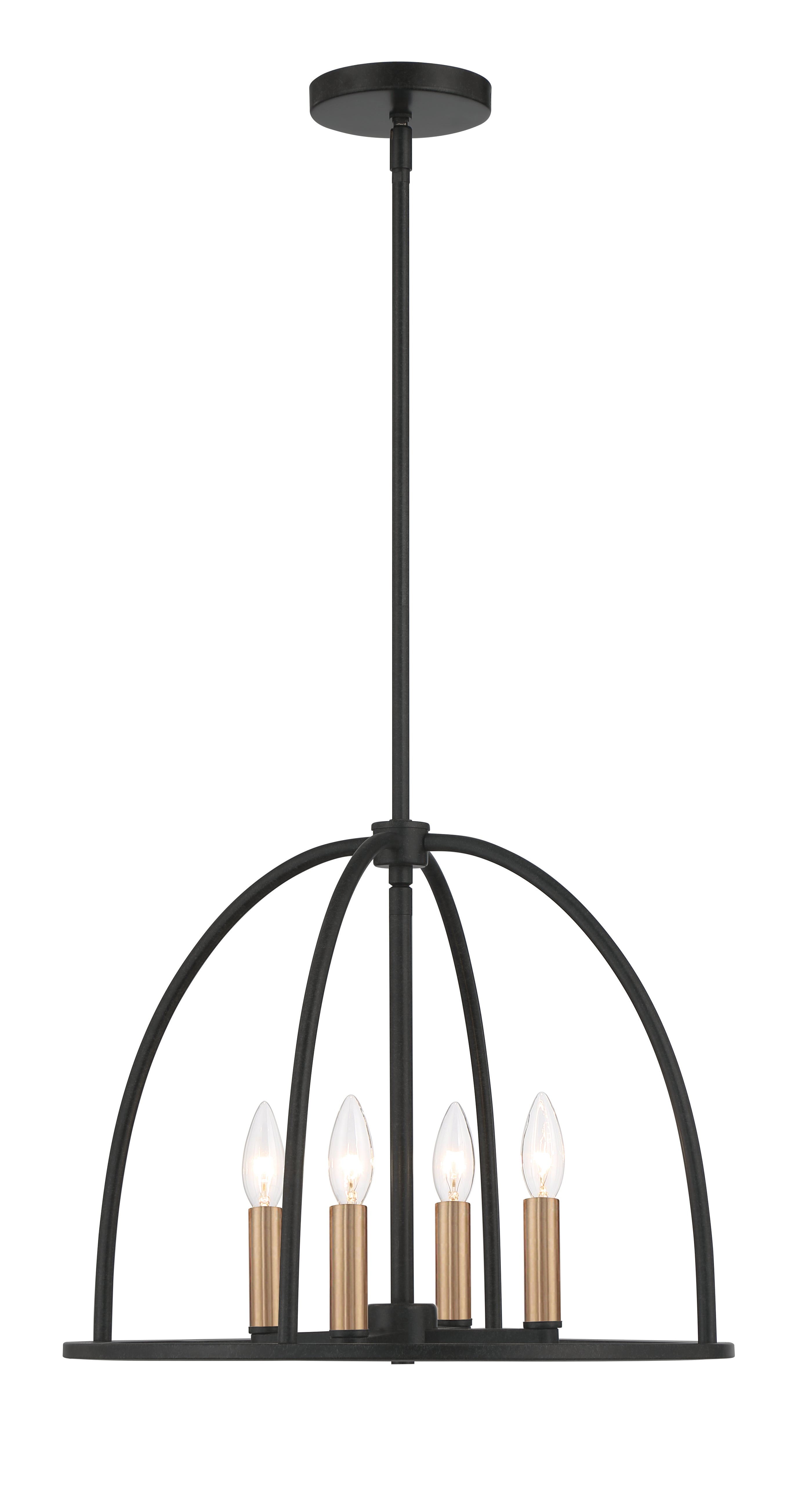 Crystorama Abbott ABB-3004-BK – 18.25 Inch – 4 Light – Chandelier – Black – Dry Rated