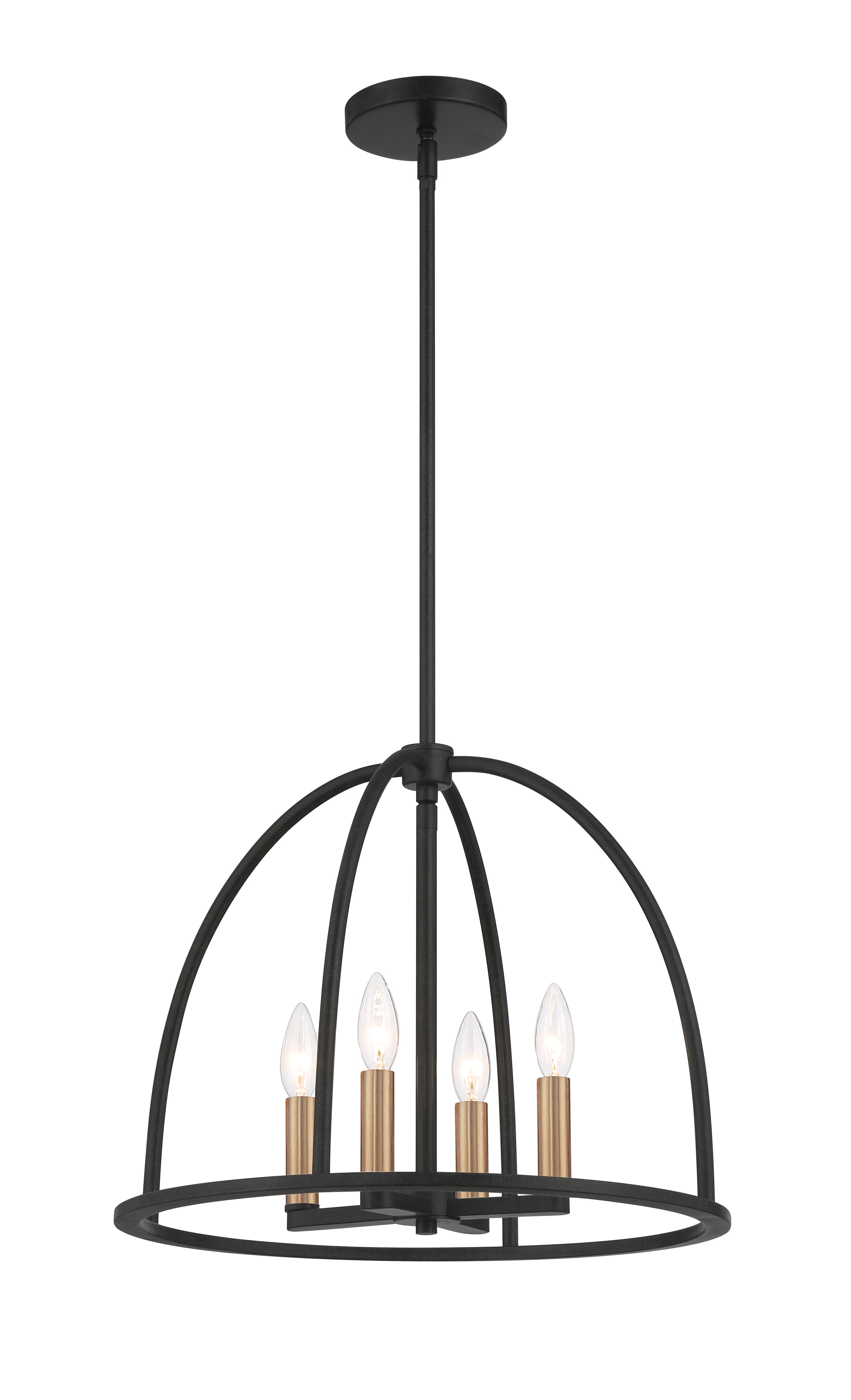 Crystorama Abbott ABB-3004-BK – 18.25 Inch – 4 Light – Chandelier – Black – Dry Rated