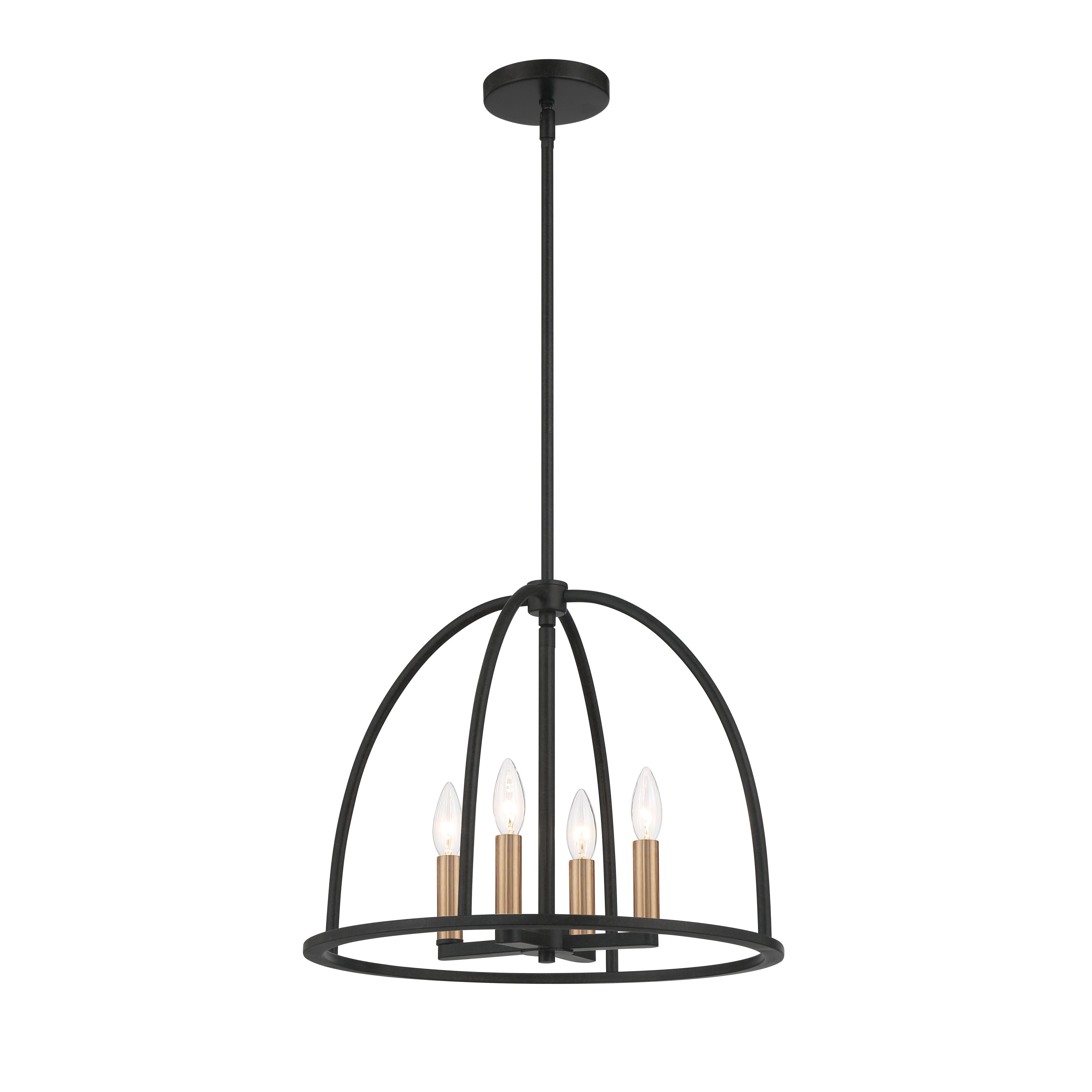 Crystorama Abbott ABB-3004-BK – 18.25 Inch – 4 Light – Chandelier – Black – Dry Rated